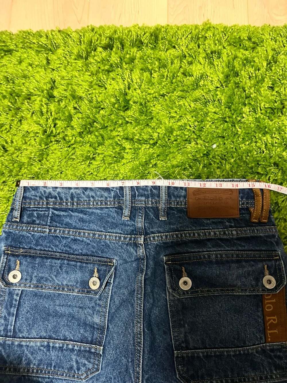 RRL Ralph Lauren Vintage Style Denim Jeans with Suede Pocket Detail - Picture 6 of 9